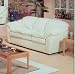 Avalon Classic Ivory Bone Color Leather Sofa Seat Couch
