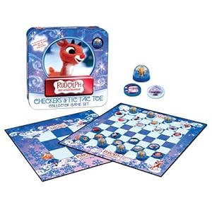 Rudolph the Red Nosed Reindeer Checkers Tic Tac Toe Combo Game by 