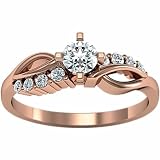 14K Rose Gold Diamond Engagement Ring - 0.38 Ct.
