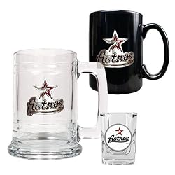 Houston Astros MLB 15oz Tankard, 15oz Ceramic Mug & 2oz Shot Glass Set - Primary Logo by Great American Products