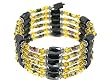 Magnetic Wrap Necklace/Bracelet - Yellow Cloisonne Beads