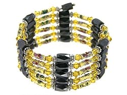 Magnetic Wrap Necklace/Bracelet - Yellow Cloisonne Beads