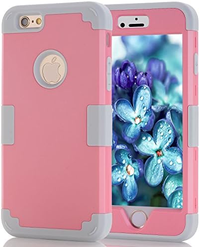 iPhone 6 case, iPhone 6s case , (TPU+ Silicone) Anti-slip Shockproof Dustproof slim and stylish protective case for iPhone 6 /6s (Pink-grey)