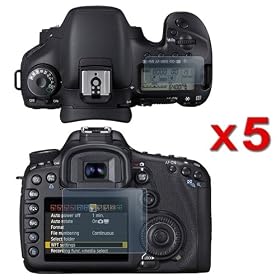 eForCity 5 Pack Screen Protector Guard For Canon Eos 7D
