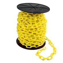 Mr. Chain Reel Plastic Barrier Chain, Yellow
