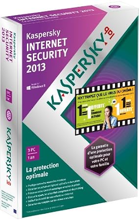 Kaspersky internet security 2013 (3 postes, 1 an)