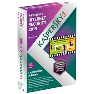 Kaspersky internet security 2013 (3 postes, 1 an)