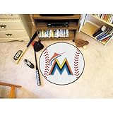 BSS - Miami Marlins MLB Baseball" Round Floor Mat (29")"