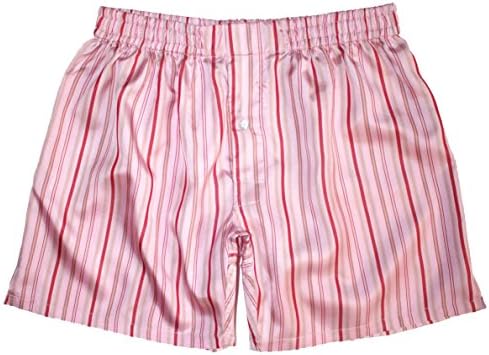 Royal Silk - Sexy Candy Pink Madras Stripes - Men's Silk Boxers