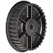 Timing Belt Pulley, 0.200" Pitch, 60 Grooves, 0.375" Bore Diameter, 3.800" Outside Diameter, Glass Filled Nylon, Single Flange