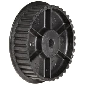 Nylon Glass Filled Single Flange Timing Belt Pulley 1/5" Pitch 1/4" B, 1.910" Pitch Dia.