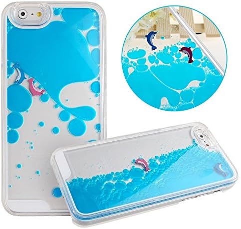 iPhone 6 Case, iPhone 6S Case, Aprtwin(TM) Fashion Style Case, Creative 3D Flow Liquid with Swimming Dolphins Hard Plastic Back Case Cover Fit for iPhone 6/6S (4.7Inch)[Blue]