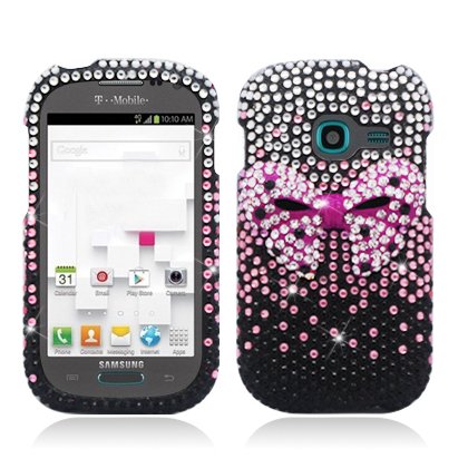 For Samsung Galaxy Centura S738C (Straight Talk) 3D Full Diamond Protector Case, Bow Tie, Pink