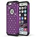 PASONOMI iPhone 6 Plus Case, Hybrid Stud Rhinestone Bling Armor Defender Case Cover for Apple iPhone 6 Plus 5.5 inch with Dazzling Diamond (Purple)