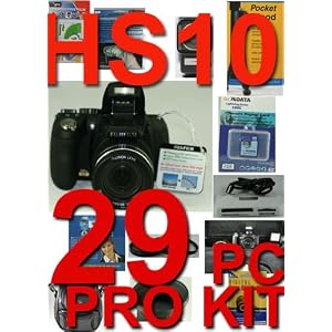 Fuji FinePix HS10 30X wide optical zoom 29 Piece Pro kit with 5 years extended warranty 3... by 