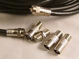 10m black universal satellite & aerial cable kit with satellite & coax adaptors
