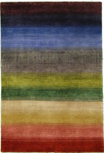 4'1 x 6'1 Blue Persian Hand Knotted Wool Kashkuli 