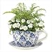 Blue Floral Teacup Planter