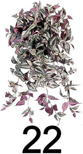 SPJPLANTS Box of 22 Silk Artificial Hanging 33" Wandering Jew Plants Vines