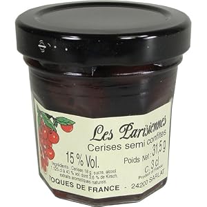 3 Jars Les Parisiennes Cherries in Kirsch Liqueur Miniatures