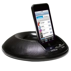 Satechi (Black) Dock Station Stereo Round Speaker for Ipod Nano , Classic, Touch 1st Gen, 2nd Gen with Remote Control