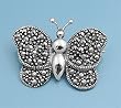 Butterfly Brooch - Sterling Silver and Marcasite