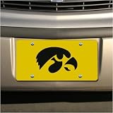 Iowa Hawkeyes Yellow Laser Cut Car License Plate