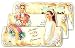 100 Quad-Fold First Communion Invitations in Spanish (Made in Italy), with Envelopes, 5.5" x 3.5" - Girl