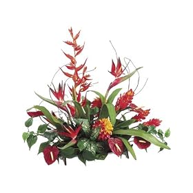 32 Vibrant Artificial Bird of Paradise Plant with Metal Tray by Allstate Floral