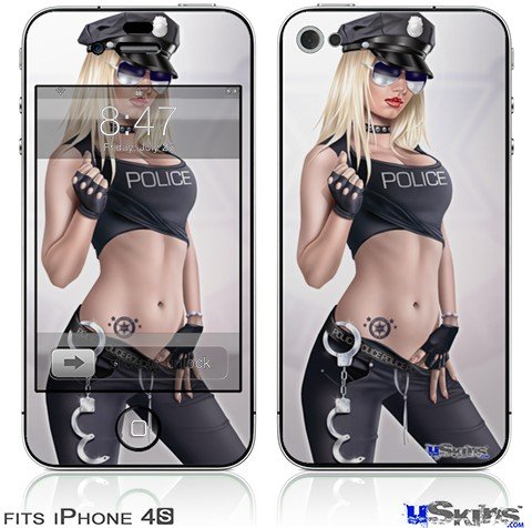iPhone 4S Skin - Cop Girl Pin Up Girl