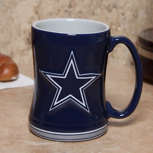 Dallas Cowboys 15 Ounce Sculpted Logo Relief Coffee Mug