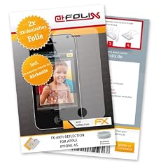 atFoliX FX-Antireflex Displayschutzfolie f�r Apple iPhone 4s (2-er Pack) - inkl. Vorderseite und R�ckseite! Displayschutz antireflektierend! H�chste Qualit�t - Made in Germany!