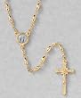 20" Gold Plated Rosary - Our Lady of Grace with 5mm Gold Plated Beads and Crucifix - MADE IN ITALY