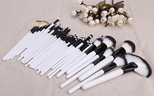 eHooray®Handle Makeup Brush Set Powder Foundation Blusher Cosmetics Brushes Kit With Bag (32 Pcs White)