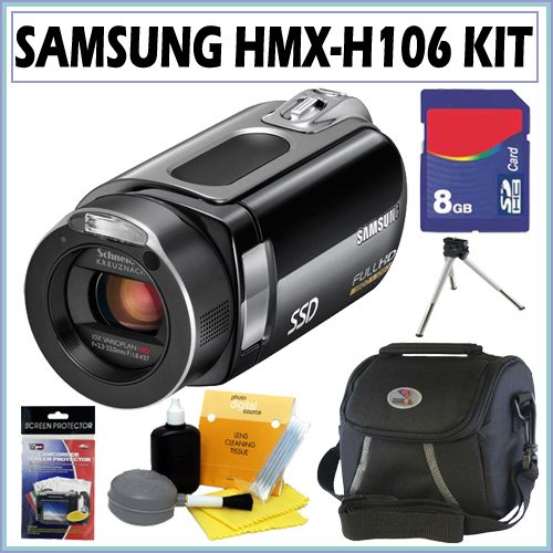 Samsung HMX-H106 HD 64GB SSD Flash Memory Camcorder + 8GB Accessory Kit Samsung HMX-H106 HD 64GB SSD Flash Memory Camcorder + 8GB Accessory Kit