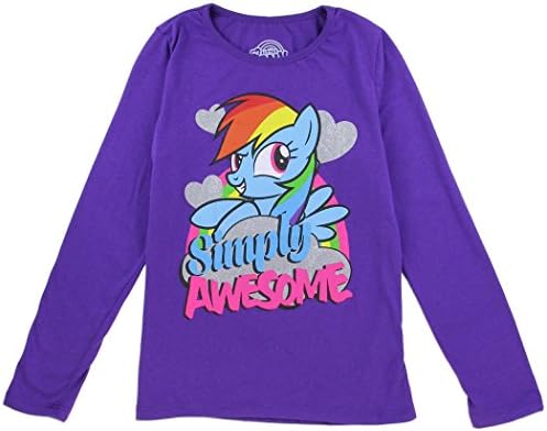 My Little Pony Big Girls "Simply Awesome" Long Sleeve Shirt (M (8/10), Purple)
