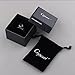 Caperci Black Sterling Silver Round Black Diamond Spinel Solitaire Bridal Wedding Ring Set
