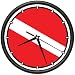 SCUBA DIVING FLAG ~Wall Clock diver dive fins mask tusa