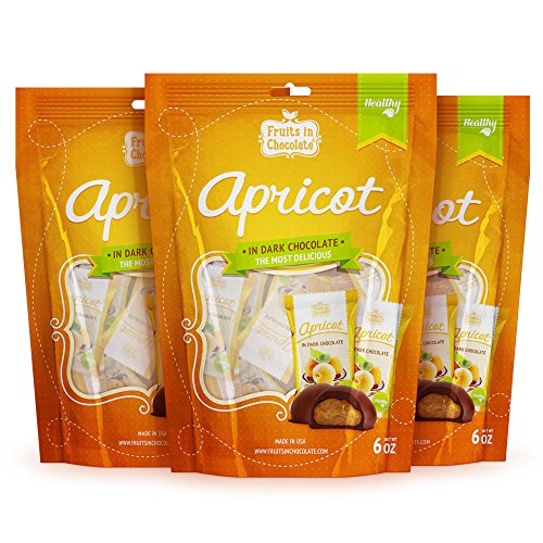 Dark Chocolate Covered Apricots, 6 Oz Bag (Pack of 3)