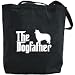 Canvas Tote Bag Black  The Dogfather Border Collie  Dog