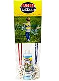 2 BUBBLE WANDS & SOAP MIX FOR 1 GALLON. Kids love big bubbles. Fun for everyone. Just add water to the giant bubble solution.