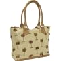 Green Street Designs Sunset Palms Satchel - Tan with woven red, orange & green accents