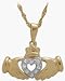 10 Karat Yellow Gold Diamond Claddagh Pendant