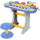 Best Choice Products Musical Kids Electronic Keyboard 37 Key Piano W/ Microphone, Synthesizer, Stool, Records and Playbacks Music Blue