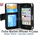 New Deluxe Folio Wallet Genuine Leather for Iphone 4 Case Multifunctional - Pockets to Keep Your Belongings Safe - Available in Black