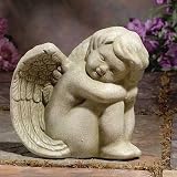 Stone-Finished Sitting Angel
