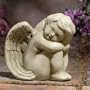 Stone-Finished Sitting Angel