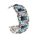 Beautiful Blue Flower and Crystal Cuff Bangle Bracelet