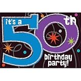 The Party Continues 50th Birthday Invitations 8ct