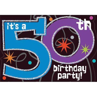The Party Continues 50th Invitations 8ct